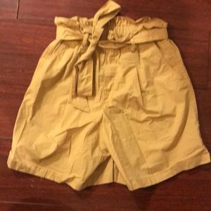 Uniqlo Mustard Yellow Paperbag Shorts XS